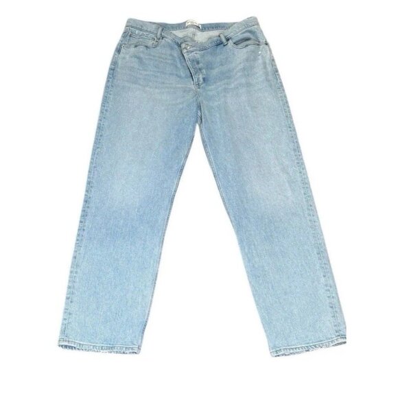 NWT Abercrombie & Fitch Womens 34 High Rise Dad Crisscross Light Wash Jeans 18L - Picture 3 of 12
